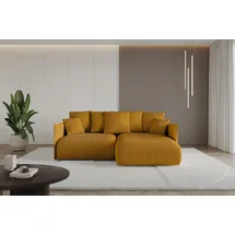 altdecor Ecksofa Cord 2-Sitzer Senfgelb