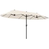 Outsunny Marktschirm mit Handkurbel 460 x 270 cm beige