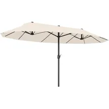Outsunny Marktschirm mit Handkurbel 460 x 270 cm beige