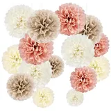 luxuskollektion 20er Seidenpapier Pompons Deko Hochzeit Vintage Geburtstag Rosegold