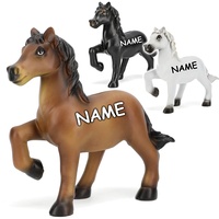 3 Stück große Spardosen Pferd inkl. Name - mit Verschluss - aus Kunstharz/Polyresin - 17,5 cm - stabile Sparbüchse - Sparschwein - für Kinder & Erwach..