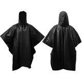 Kcmell Regenponcho für Erwachsene, 2er-Pack, schwarz, tragbar, wasserdicht, Regenponcho für Damen und Herren, wiederverwendbarer EVA-Regenmantel, Schwarz , One size - Einheitsgröße