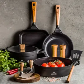 Gerlach Topf Keramik-Kochtopf Induktion Induktiontopf Kochgeschirr Induktionsgeeignet 28 cm, Schwarz