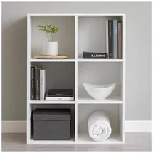 Hti-Living Standregal Spanplatte 60 x 90 x 30 cm Weiß 6 Fächer