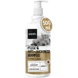 animigo - Pflege & Anti-Juckreiz Shampoo - Hundeshampoo gegen Juckreiz, Milben, Flöhe und Zecken - Für Haut & Fellpflege - 500ml Katzenshampoo - Alle Katzen & Hunderassen - Natürliche Zutaten