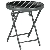 Outsunny Beistelltisch klappbar, Klapptisch Outdoor, Gartentisch für Terrasse