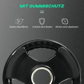 sportnow Hantelscheiben 2 x 5 KG gummierte Olympiascheiben für Krafttraining schwarz