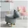 Hti-Living Hocker für Kinder Tiermotiv Einhorn Kunstleder 22 x 47 x 45 cm Grau