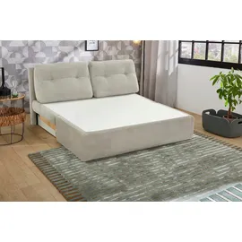 Jockenhöfer Schlafsofa JOCKENHÖFER GRUPPE "Torben, B: 130 cm, Liegefl. 126x191 cm", grau (grau, beige), B:130cm T:85cm, Cord: 100% Polyester, Sofas, Schlafsofa, mit Bettfunktion, Bettkasten & Rückenkissen