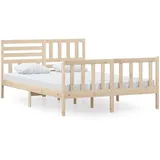 vidaXL Massivholzbett 140 x 200 cm Braun
