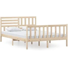 vidaXL Massivholzbett 140 x 200 cm Braun