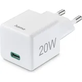 Hama Schnellladegerät USB-C PD/Qualcomm Mini-Ladegerät, 20W weiß (201840)