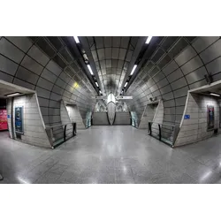 Fototapete PAPERMOON "Bahn Station", bunt, B:3,50m L:2,60m, Vlies, Tapeten