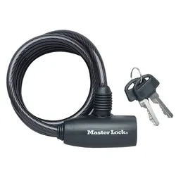 MASTER LOCK Kabelschloss mit Schlssel, Lnge: 1,8 m, Durchmesser: 8 mm; schwarz
