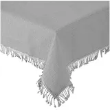 Haus und Deko Tischdecke Tischdecke Gartentischdecke oval Weichschaum rutschfest Outdoor PVC (1-tlg) grau 140 cm x 180 cm