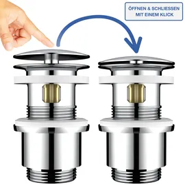 VARIOSAN Universal Ablaufgarnitur POP UP Ventil für Waschtisch/Waschbecken