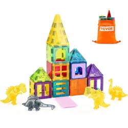 VEVOR Magnetspielzeug Kinder Spielzeug Magnetische Bausteine Tiere 56-teilig