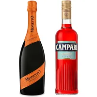 Campari Bitter Aperitif - Der italienische Aperitif und Cocktail Klassiker & MIONETTO Prosecco Spumante DOC Treviso Brut Prickelnder Schaumwein aus Italien