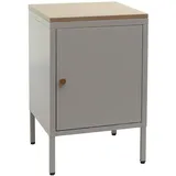 Mendler Nachttisch HWC-L84, Nachtschrank Kommode Beistelltisch Schrank, Metall 63x40x40cm, Melaminbeschichtet ~ grau
