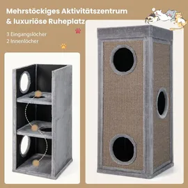Goplus Kratzbaum 4-stöckig grau