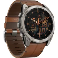 Garmin fenix 8 AMOLED 51 mm sapphire, graphit / titanium titan mit QuickFit Leder-Armband 26 mm