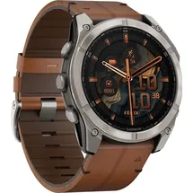 Garmin fenix 8 AMOLED 51 mm sapphire, graphit / titanium titan mit QuickFit Leder-Armband 26 mm