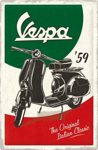 Nostalgic Art Vespa - The Italian Classic, panneau en fer-blanc - 60 cm x 40 cm
