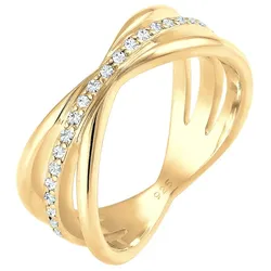 Elli PREMIUM Wickelring Blogger Kristalle 925 Silber 52 Damen 