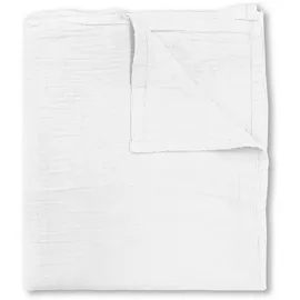 biberna 0480100 Musselin Tagesdecke 150 x 200 cm Weiß