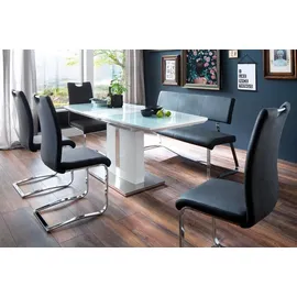 MCA Furniture Esstisch NAJUMA Säulentisch Tisch 140 (180) cm - Weiß