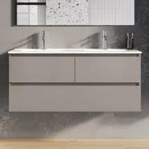 Evineo ineo2 Unterschrank B: 120 cm, 3 Auszüge, mit Griffmulde, für evineo ineo2 Doppelwaschtisch,, BE0703FM,