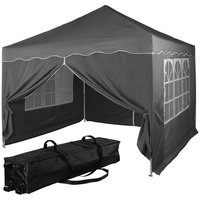 INSTENT Faltpavillon Basic 3x3 m Pavillon Partyzelt mit Trolley, wasserabweisend, UV-Schutz 50+, Farb- u. Modellwahl schwarz