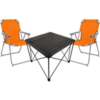 Mojawo Campingmöbel Set Faltbar Schwarz/Orange
