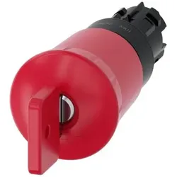 Siemens 3SU10001HQ200AA0 Not-Halt-Pilzdrucktaster, 22mm, rund, Kunststoff, rot, mit Schloss O.M.R.
