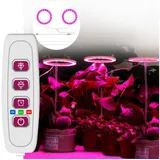 MUPOO Pflanzenlampe LED Pflanzenlampe, Timer Pflanzenlicht, 20-80 LEDs Pflanzenleuchte, USB, 2 Ringe, LED fest integriert rosa