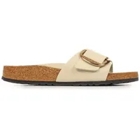 Birkenstock Damen Pantolette Madrid Big Buckle Naturleder Lack schmal Natur 37 - 37 EU Schmal