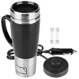 Keenso Elektrische Heizbecher, 12 V, 50 W, Edelstahl, elektrische Heizung, Reise-Wasserkocher, Trinkflasche, für Wasser, Tee, Kaffee, Milch, 450 ml Andere elektrische Geräte