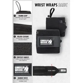 Gorilla Wear Wrist Wraps BASIC Schwarz/Weiß