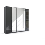 RAUCH Modern by Quadra Spin grau 5-trg. mit Spiegel, inkl. 3 Kleiderstangen, 3 Einlegeböden, BxHxT 226x210x54 cm x 210 cm x 54 cm,