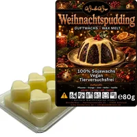 WonderWax Duftwachs Wax Melts für Duftlampe, 6 Herzen Duftmelt Wachsmelt Sojawachs Duftwachs Würfel für Raumdüfte, Wachs Duftöl Winter Indoor Schmelzen für Aromalampe Weihnachtspudding