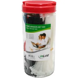 InLine Kabelbinder-Set - 800 Stück in verschiedenen Farben - inklusive Zange