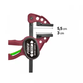 PIHER Einhandzwinge Micro Quick (2 Stk.) - Spannweite 20 cm