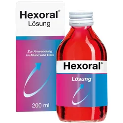Hexoral Lösung bei Entzündungen in Mund und Rachen