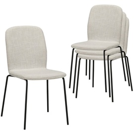 Albatros Esszimmerstühle 4er Set ENNA, beige - stapelbar, bequemer Polsterstuhl - Eleganter Küchenstuhl, Stuhl Esszimmer oder Esstisch Stuhl,