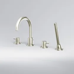 Steinberg Serie 100 4-Loch Wannenrandarmatur, Badarmaturen, brushed nickel