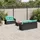 vidaXL Gartensofa-Set mit Kissen, schwarzes Polyrattan