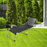 Haushalt Dreibeinliege Sonnenliege 207 x 69,5 x 38,5 cm Schwarz