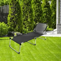 Haushalt Dreibeinliege Sonnenliege 207 x 69,5 x 38,5 cm Schwarz
