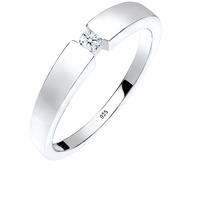 Elli DIAMONDS Klassisch Bandring Diamant 0.06 ct. 925 Silber 52 Damen