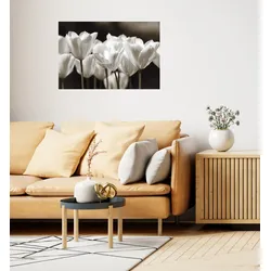 Wandsticker QUEENCE "Black & White", weiß, T:0,1cm, Folie, Wandtattoos, Selbstklebend, kinderleichte Anbringung; Blumen, Blüten